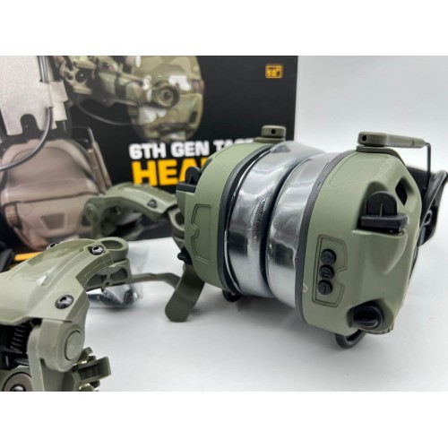 6TH GEN TACTICAL HEADSET тактическая гарнитура, звукосниматель и шумоподавление, активные в Курске
