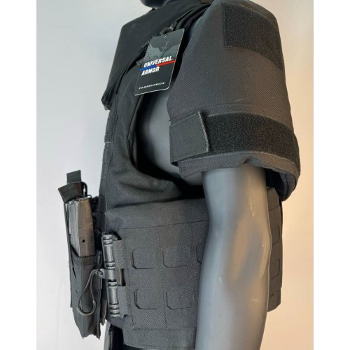 Бронежилет разгрузочный UNIVERSAL ARMOR в Курске (СВМПЭ + бронеплиты Бр5 класса) черный