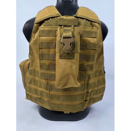 Тактический разгрузочный жилет «5 / пять карманов» с подсумками Tactical Molle Plate Carrier для съемных бронепластин в Курске